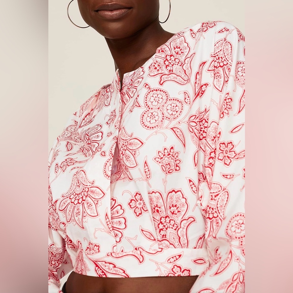 Saunders Collective Red Floral Frédérique Crop Top
